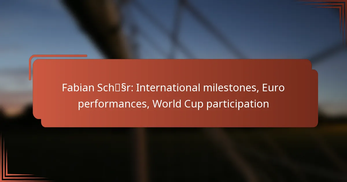 Fabian Schär: International milestones, Euro performances, World Cup participation