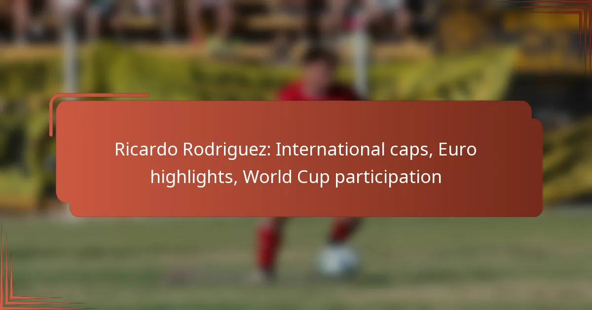 Ricardo Rodriguez: International caps, Euro highlights, World Cup participation