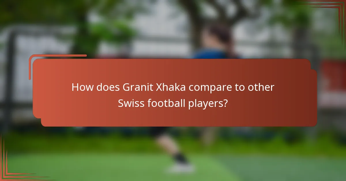 How does Granit Xhaka compare to other Swiss football players?