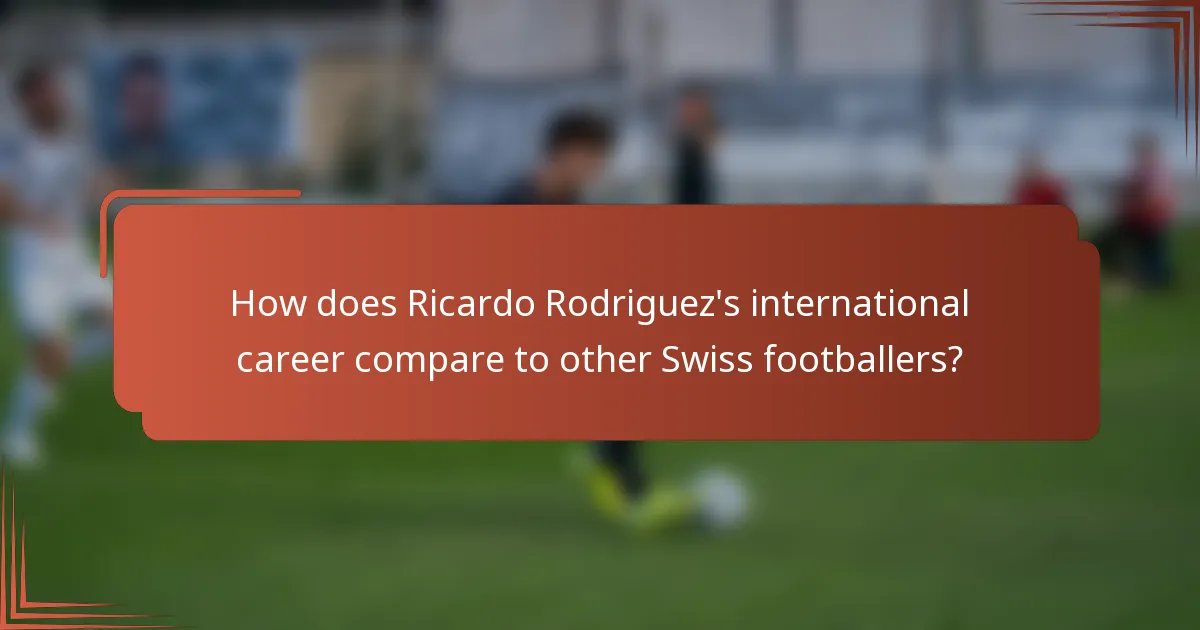 How does Ricardo Rodriguez's international career compare to other Swiss footballers?