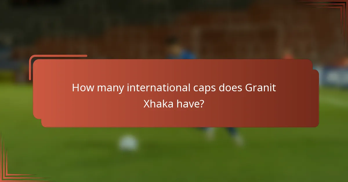 How many international caps does Granit Xhaka have?