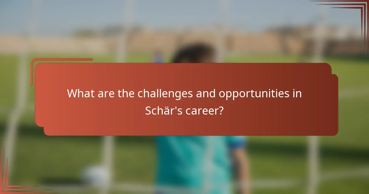 What are the challenges and opportunities in Schär's career?