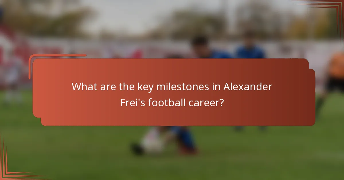 What are the key milestones in Alexander Frei's football career?