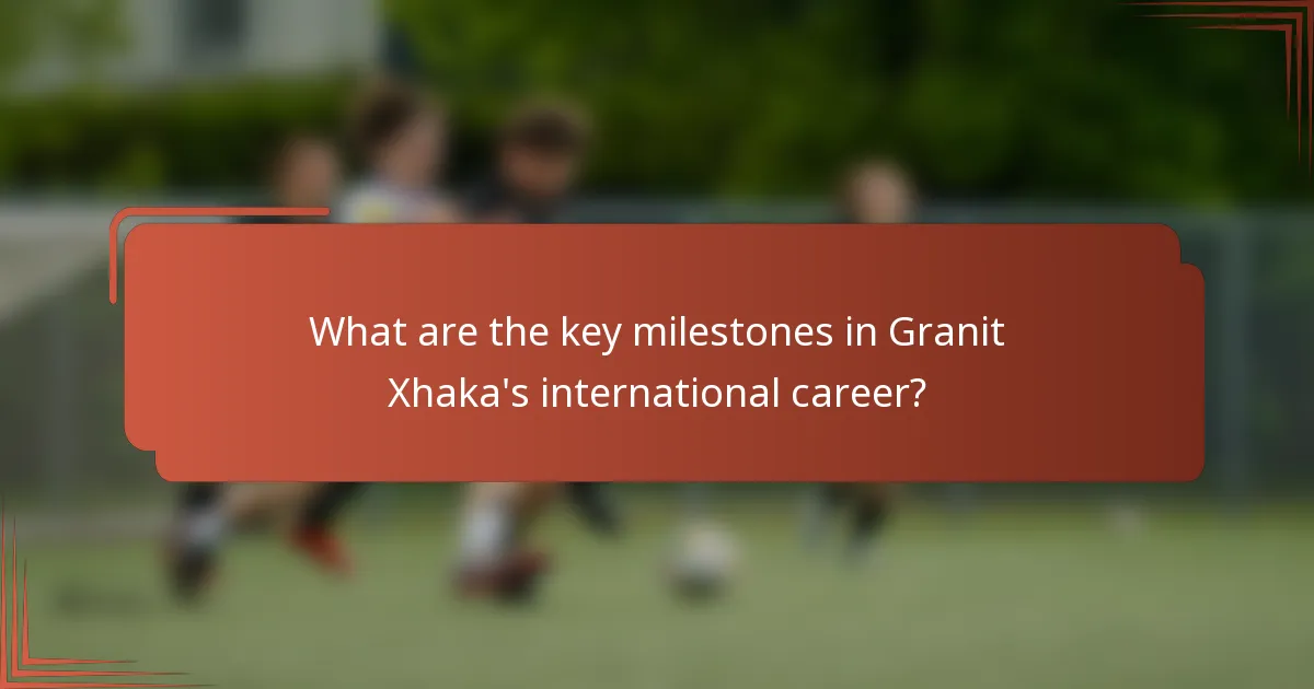 What are the key milestones in Granit Xhaka's international career?