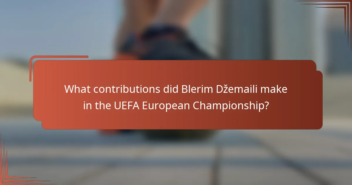 What contributions did Blerim Džemaili make in the UEFA European Championship?