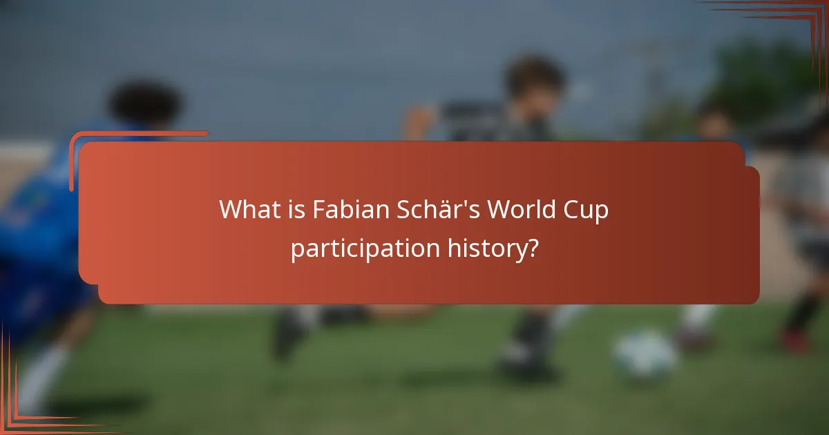 What is Fabian Schär's World Cup participation history?