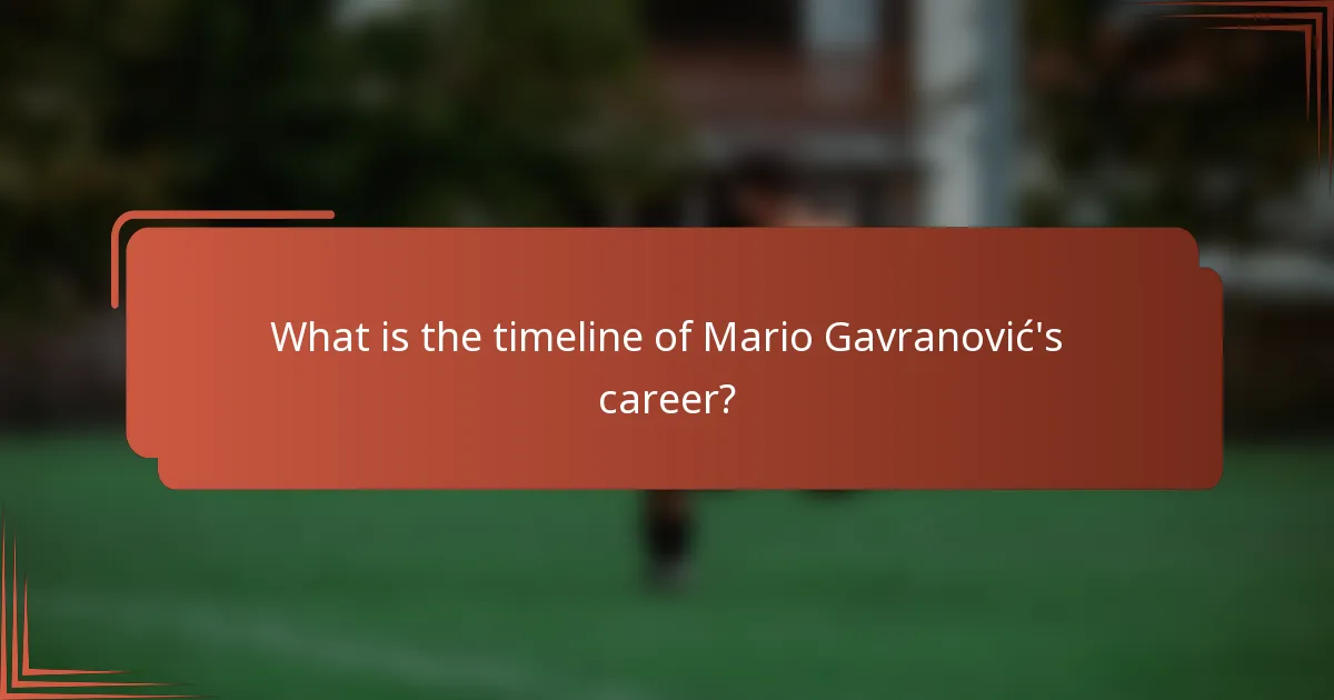 What is the timeline of Mario Gavranović's career?